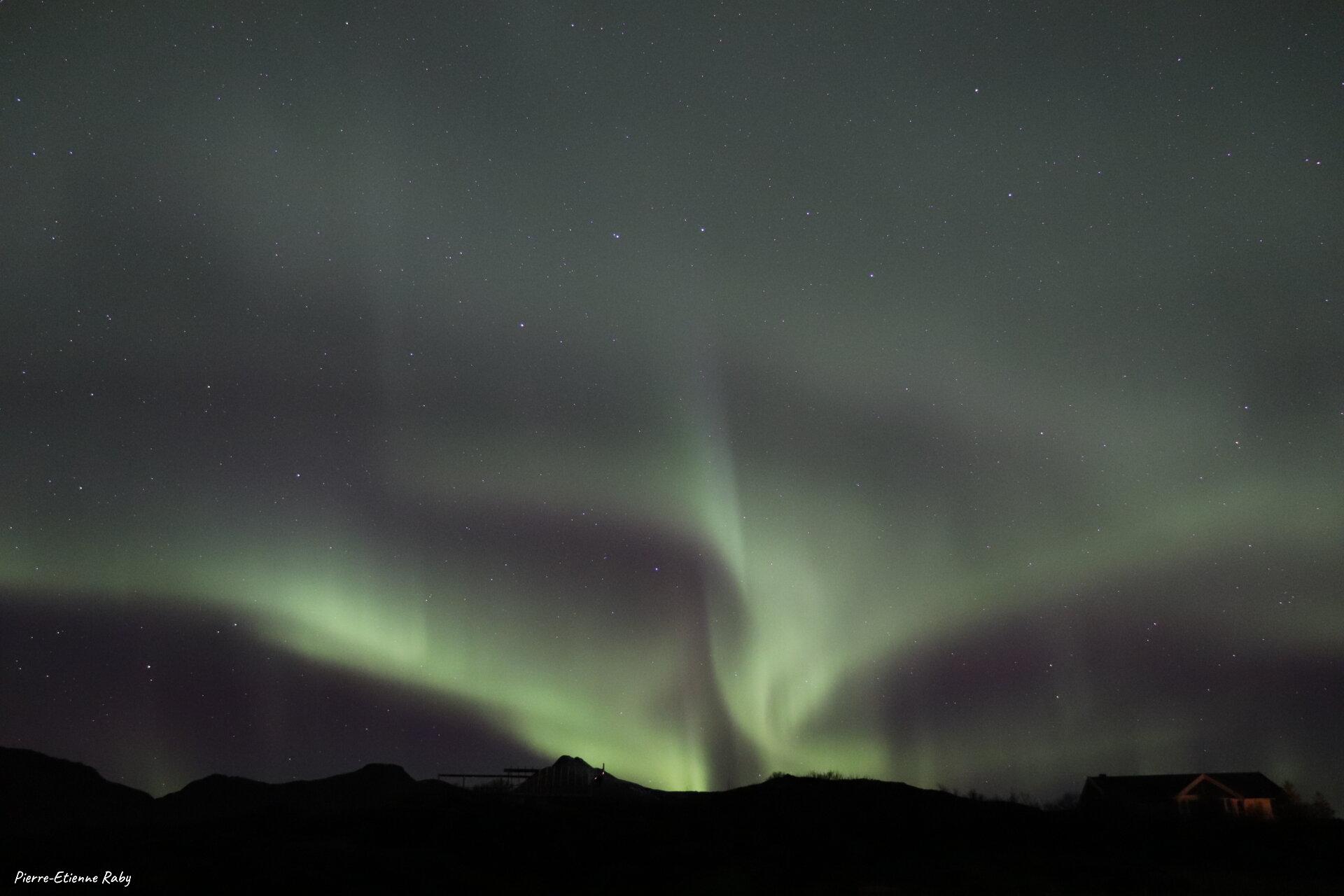 Aurore boréale à Senja (Norvège)