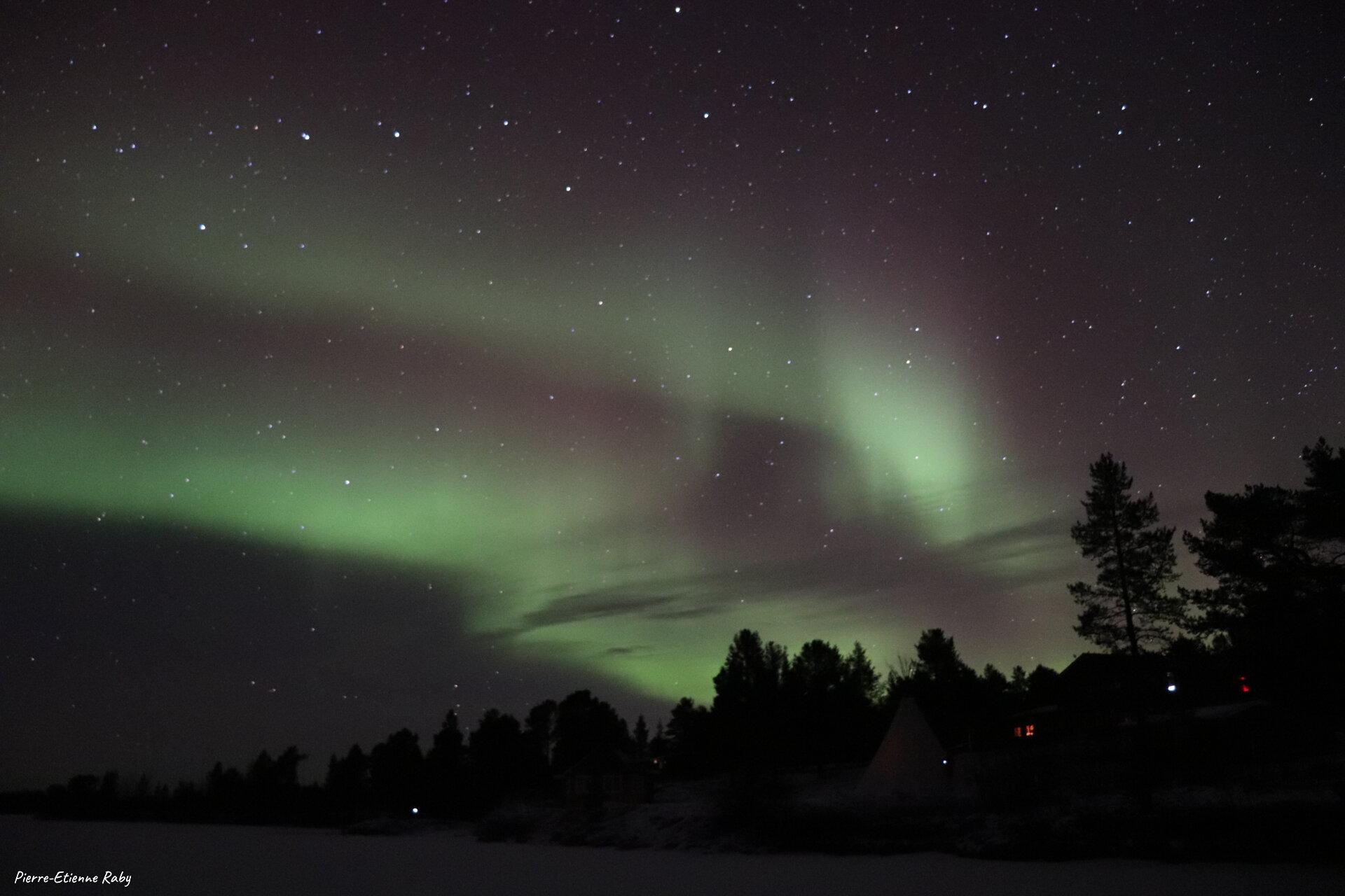 Aurore boréale en laponie suédoise